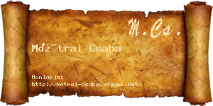 Mátrai Csaba névjegykártya